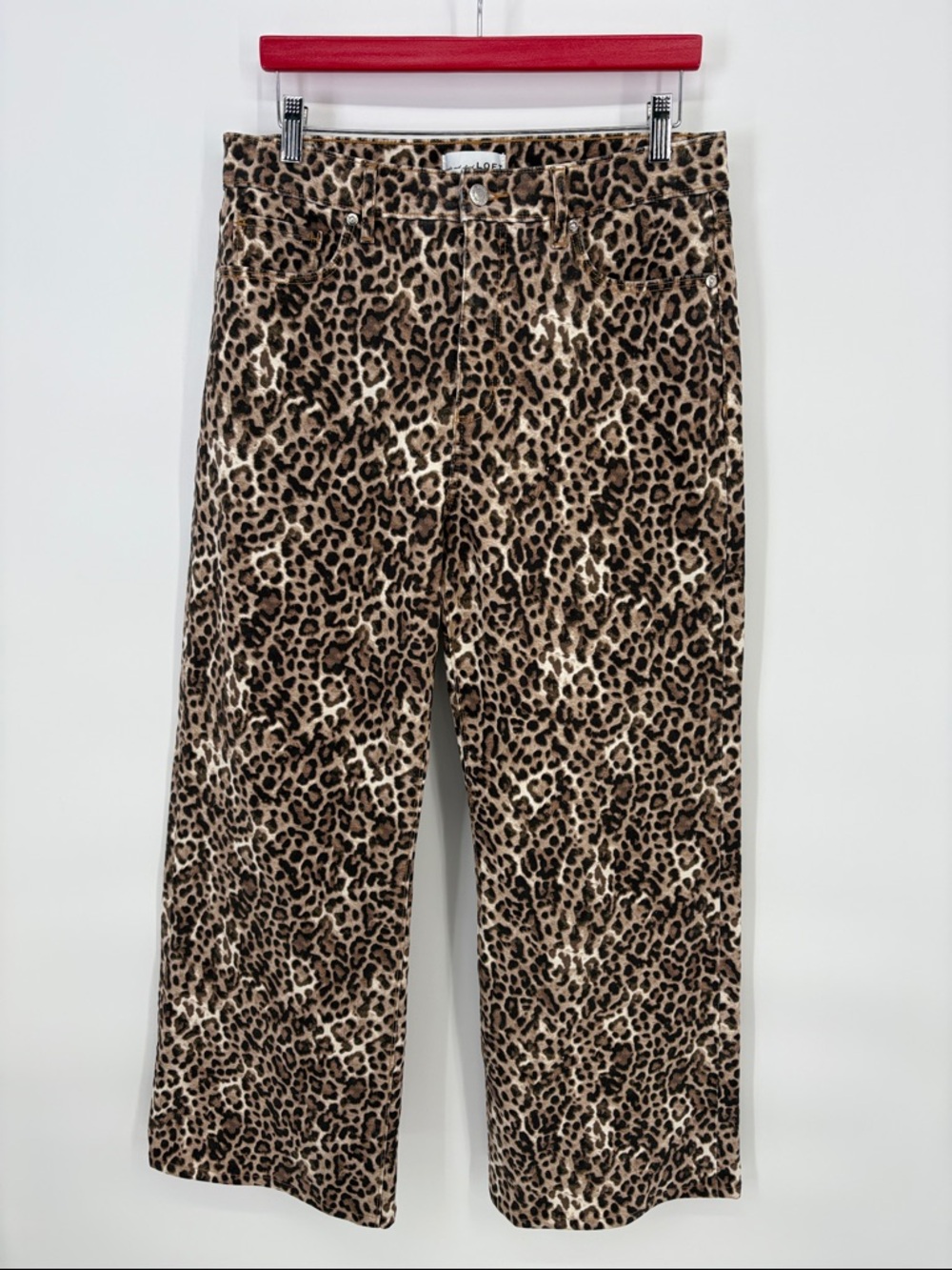 LOFT Leopard Print Wide Leg Jeans - Brown & Black
